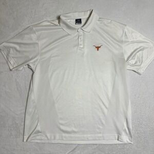 Nike Dri-FIT Texas Longhorns Men's XL White Polo Shirt Perforated Mesh Football